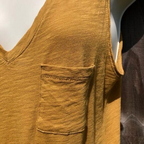 Madewell XXS Pocket Tank Orange Sleeveless Top Blouse V Neck Whisper - Picture 5 of 8